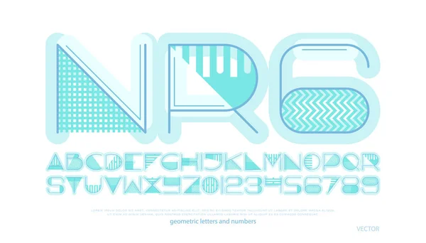 Alphabet de style géométrique lettres et chiffres — Image vectorielle