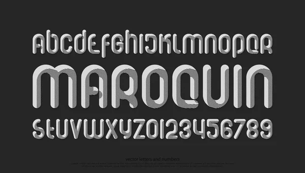 Стилизованные буквы и цифры алфавита — стоковый вектор