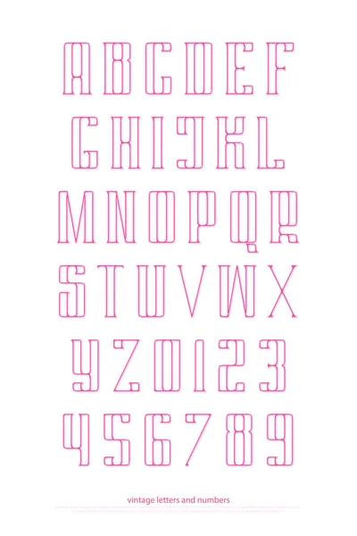 Lettres et chiffres alphabets vintage — Image vectorielle