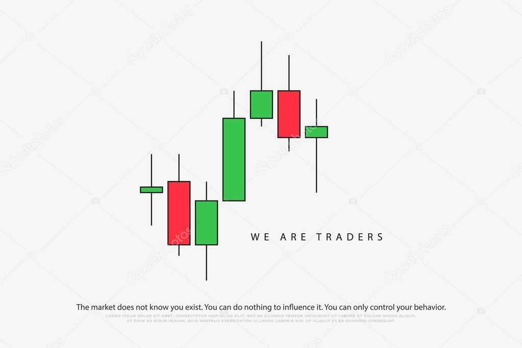 Stock chart logotype with japanese candles pattern. vector currencies trading diagram. exchange market graph. forex success concept logo. bullish and bearish price trend