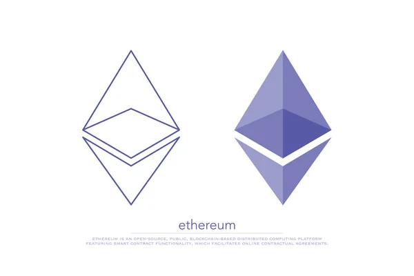 Ethereum アイコン。ベクトル、cryptocurrency ロゴのデザイン — ストックベクタ