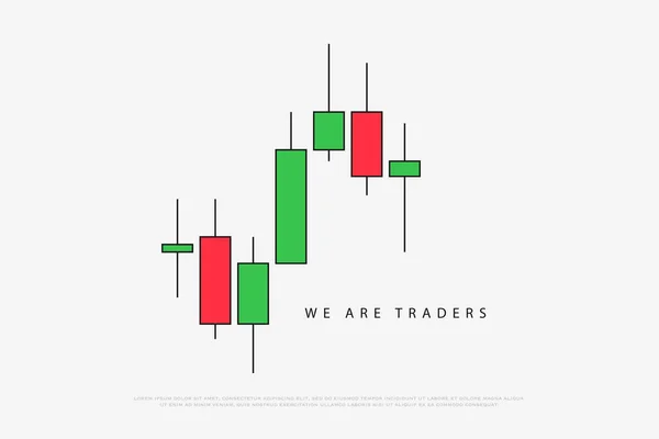 和ろうそくと株価チャート ロゴタイプ — ストックベクタ