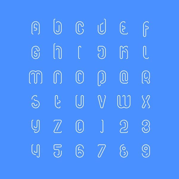 Conjunto de letras y números de alfabeto con estilo — Archivo Imágenes Vectoriales
