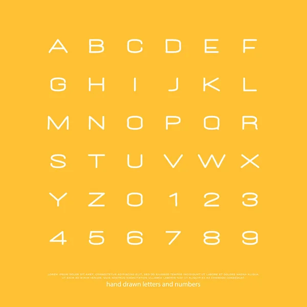 Ensemble de lettres et de chiffres alphabétiques élégants — Image vectorielle