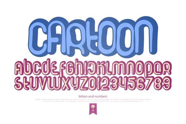 Alfabeto stilizzato lettere e numeri — Vettoriale Stock