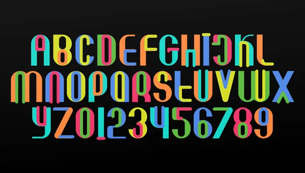 रंगीत वर्णमाला अक्षरे आणि संख्या — स्टॉक व्हेक्टर