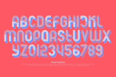 stilize Alfabe harf ve rakam çizgili desenli