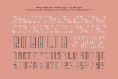 düzenli ve italik Alfabe harf ve rakam