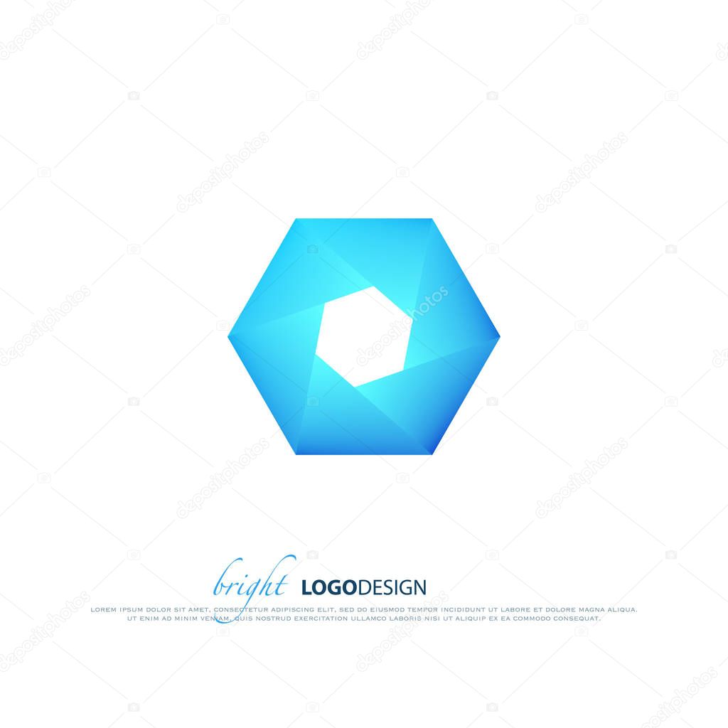 Blockchain technology icon. vector smart contract isolated sign. secure payment, decentralized transactions, honeycomb logo design. business innovation shiny logotype