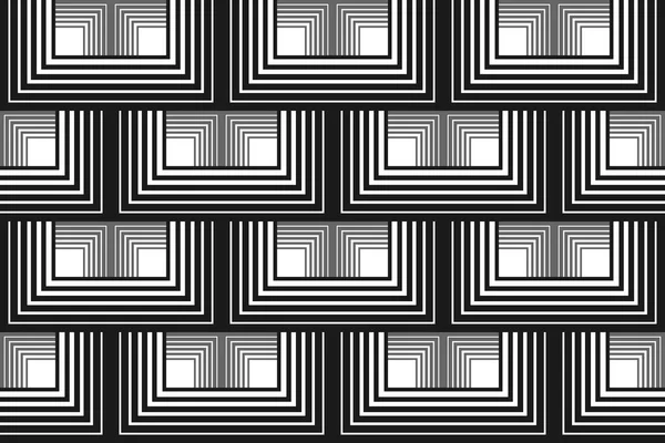Nahtloses Muster mit schwarzen und weißen Linien — Stockvektor