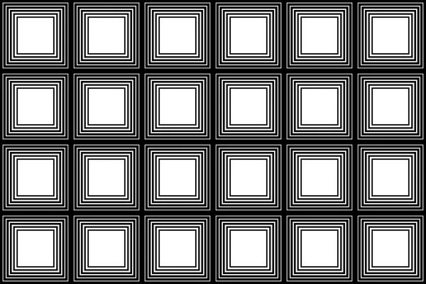 Patrón sin costuras con cuadrados rayados en blanco y negro — Vector de stock