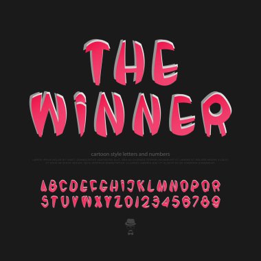 stilize alfabe harfler ve sayılar kümesi