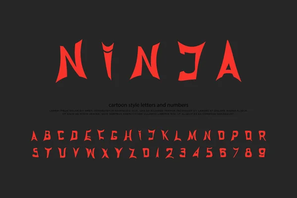 Conjunto de letras y números estilizados del alfabeto — Vector de stock