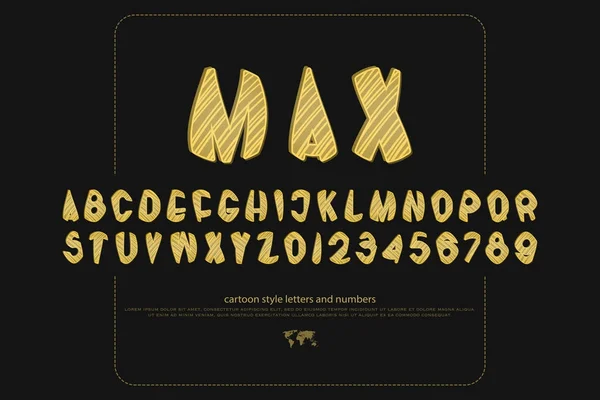 Stilize alfabe harfler ve sayılar kümesi — Stok Vektör