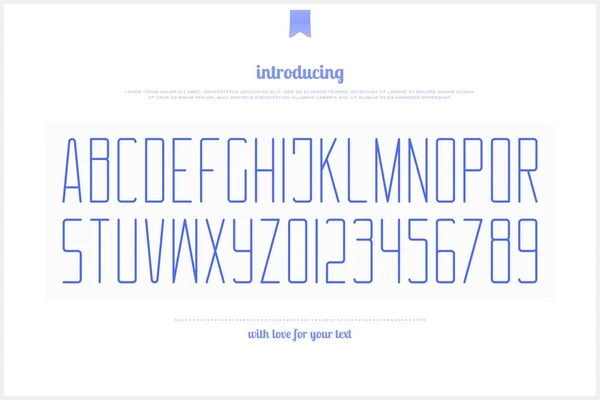 Letras y números de alfabeto de estilo minimalista — Vector de stock