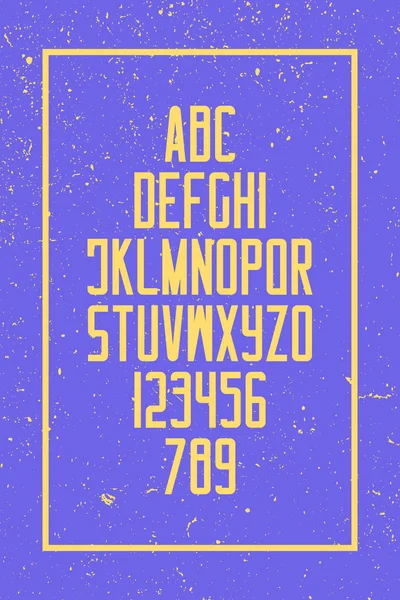 Lettres et chiffres alphabet style grunge — Image vectorielle