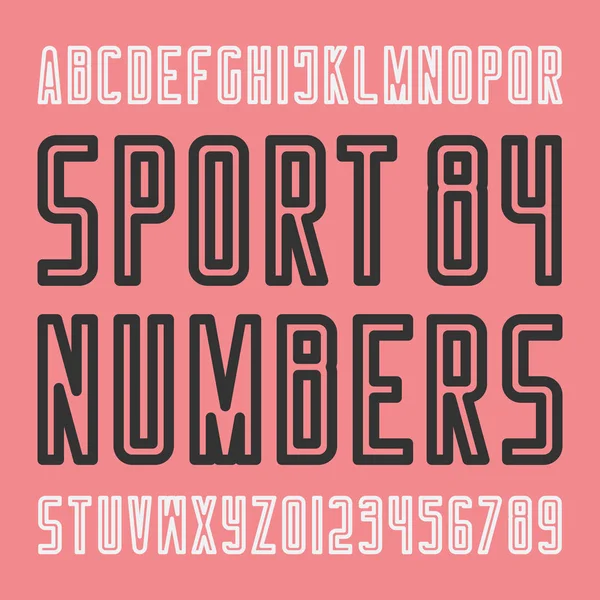 Lettere e numeri dell'alfabeto della squadra sportiva alla moda — Vettoriale Stock