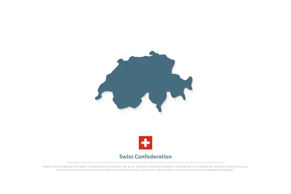 Carte de la Confédération suisse et drapeau officiel — Image vectorielle