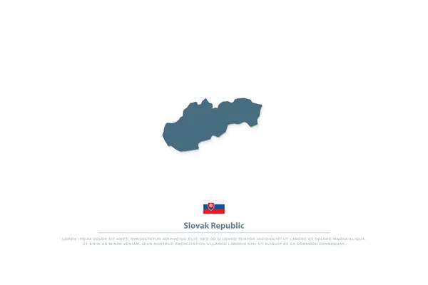República Eslovaca mapa isolado e ícone da bandeira oficial — Vetor de Stock