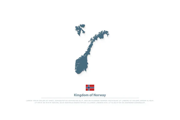 Reino de Noruega mapas aislados e icono oficial de la bandera — Vector de stock