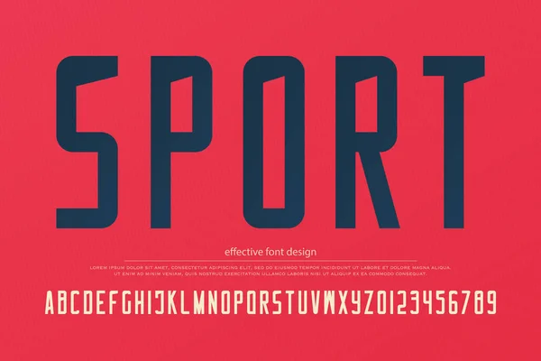 Elegante equipa desportiva alfabeto letras e números. vetor, tipo de fonte esportiva — Vetor de Stock