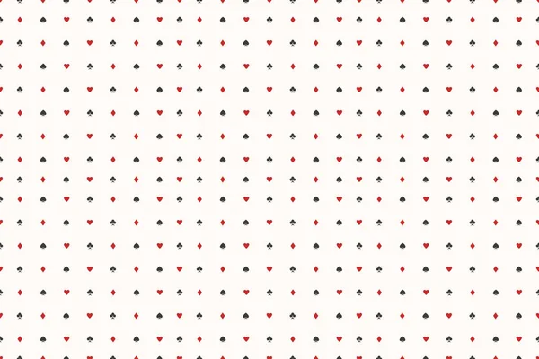 Nahtloses Muster von Spielkartenfarben auf Weiß. Vektorhintergrund — Stockvektor