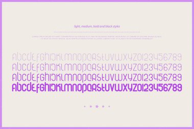 stilize Alfabe harf ve sayı kümesi. vektör yazı tipi türü tasarımı