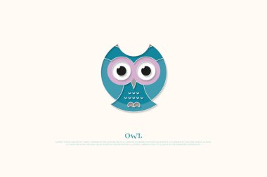 izole, karikatür tarzı baykuş simgesi