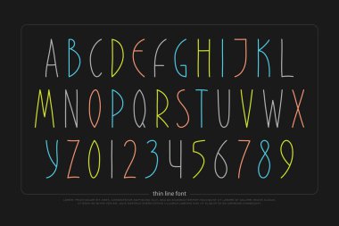 elle çizilmiş Alfabe harf ve sayı. vektör yazı tipi