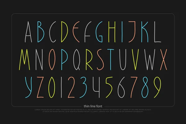 手描きのアルファベット文字と数字。ベクトル フォントの種類 — ストックベクタ