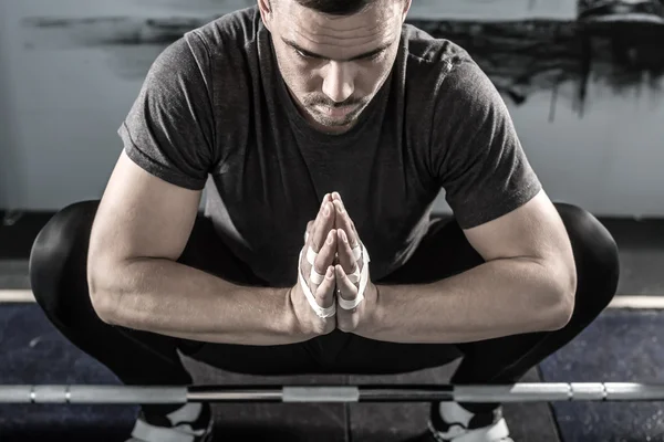 Preparazione prima dell'allenamento in palestra — Foto Stock