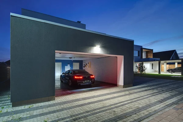 Glowing modern cottage with garage