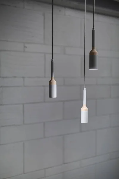 Luminous lamps in loft style — Stock Photo, Image