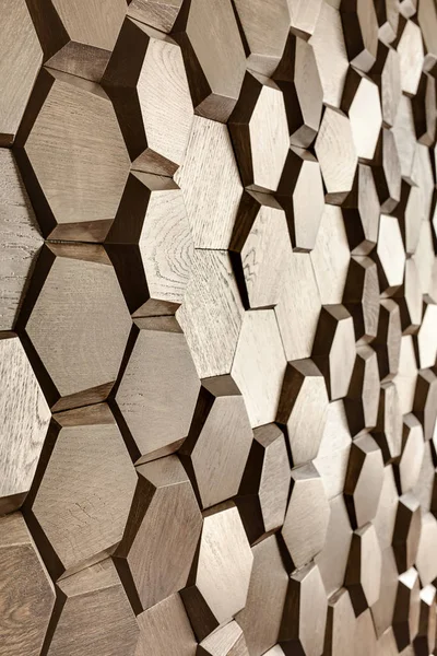 Mur en bois texturé avec hexagone — Photo