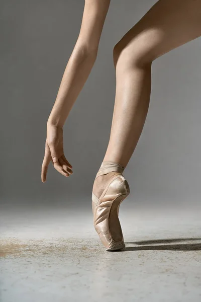 Balettdansös poserar i studio — Stockfoto