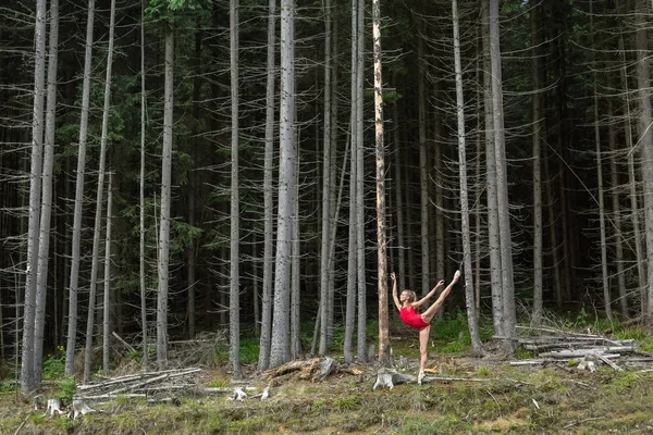 Baletka pózuje venku — Stock fotografie