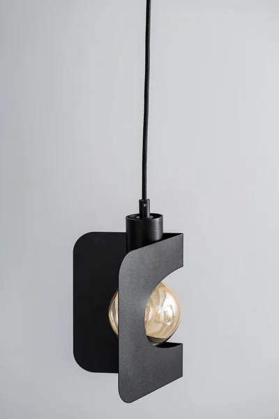 Hanging metal black edison lamp — Stock Photo, Image