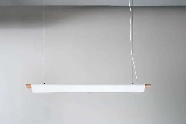 Hanging wooden-metallic lamp