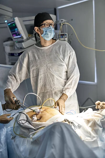 腹腔镜手术操作过程 — 图库照片