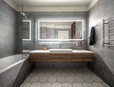 Stylish bathroom in modern style clipart