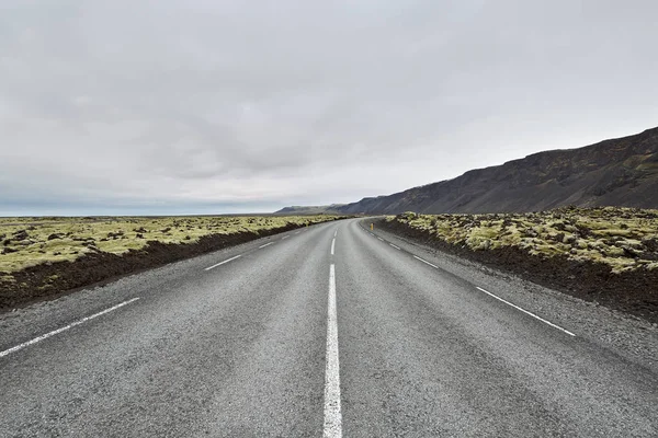 Paisagem islandesa com estrada rural — Fotografia de Stock