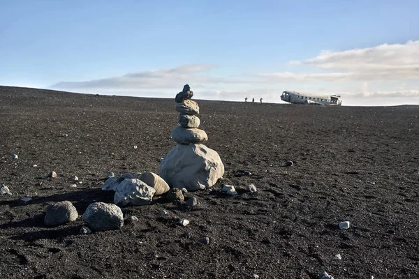 Обломки самолёта в Исландии — стоковое фото