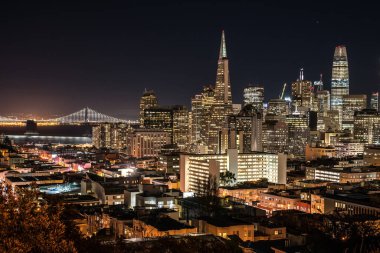 Gece cityscape San Francisco