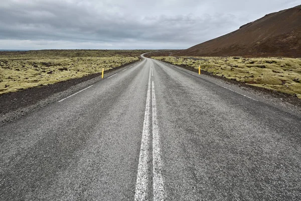 Paisaje islandés con calzada de campo —  Fotos de Stock