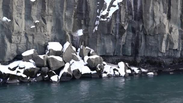 アイスランドの風景川岸 — ストック動画