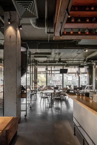 Interior of modern cafe in loft style