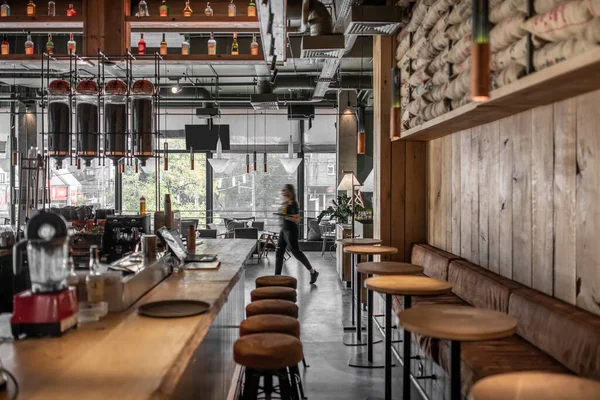 Interior of modern cafe in loft style