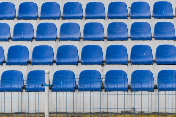 Blue rows of seats on the stadium — Stock Photo, Image