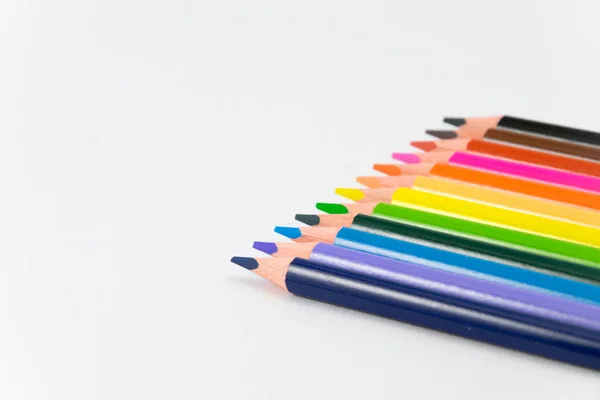 Colorful pencil on white background — Stock Photo, Image