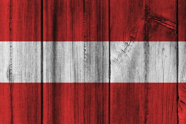 Austria flag painted on wooden wall for background — Stock Photo, Image